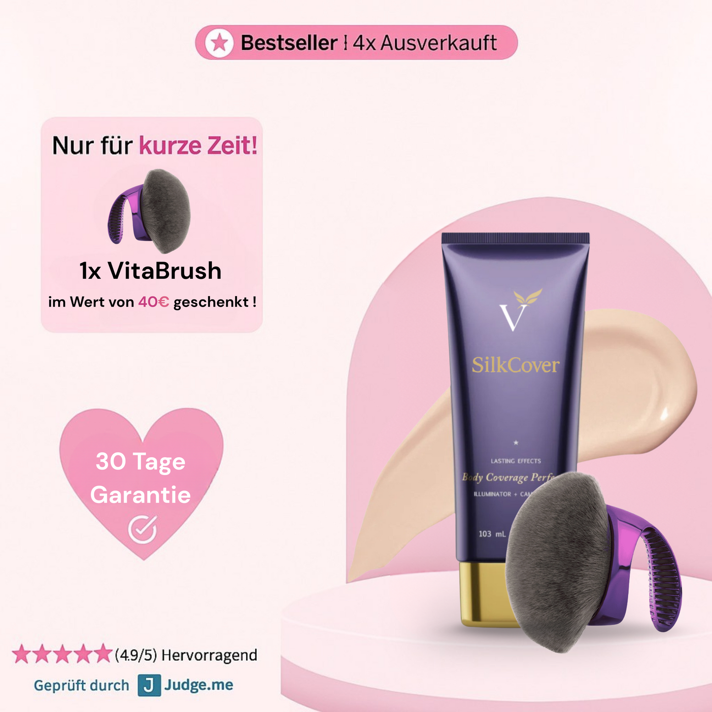SilkCover™ Creme inkl. VitaBrush (Gratis)