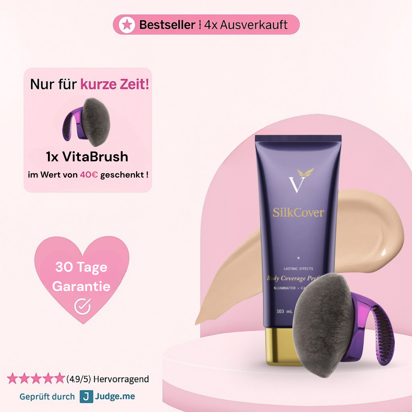 SilkCover™  Creme inkl. VitaBrush (Gratis)