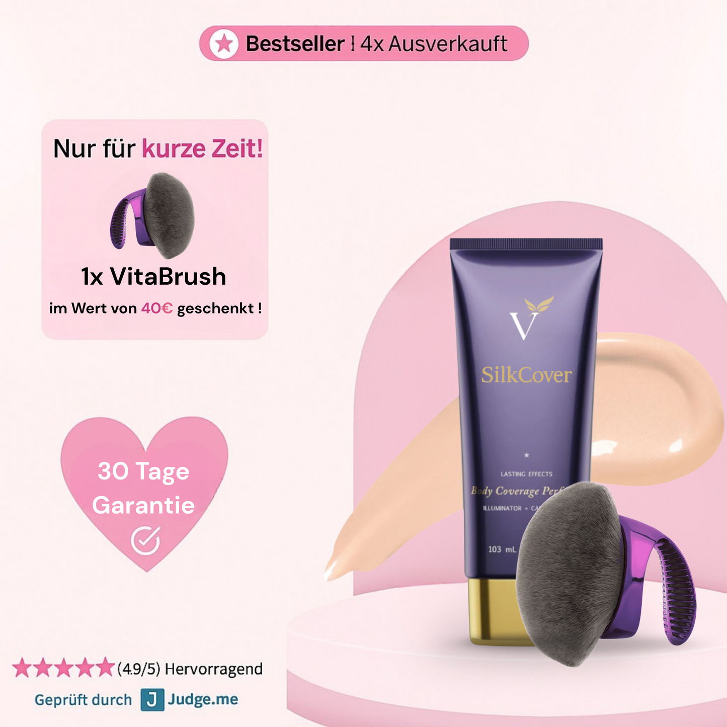 SilkCover™  Creme inkl. VitaBrush (Gratis)